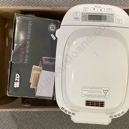 Box including Bread Maker with Toaster Etc
