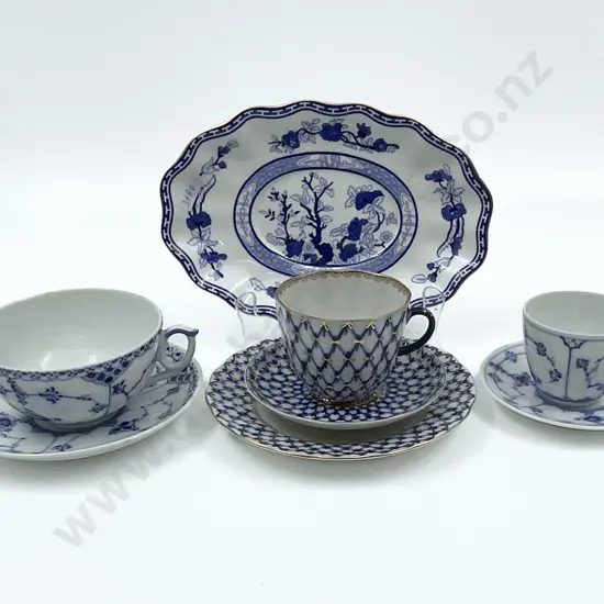 Qty of Blue and White Tea China Including Royal Copenhagen