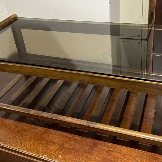 Smoked Glass Two Tier Coffee Table