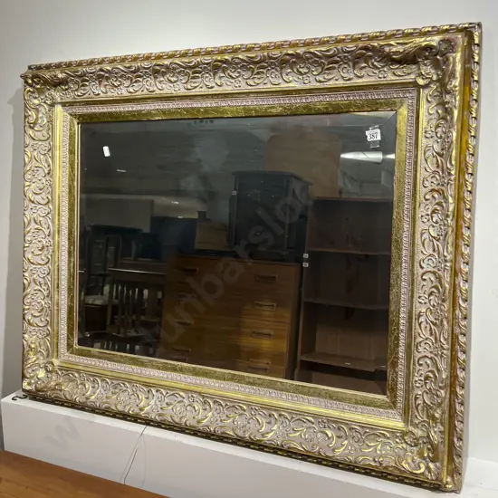 Gilt Framed Bevel Edged Wall Mirror