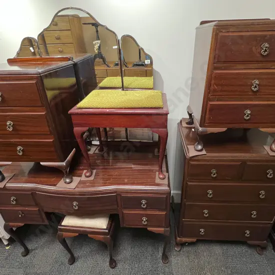 Six Piece Mahogany Bedroom Suite