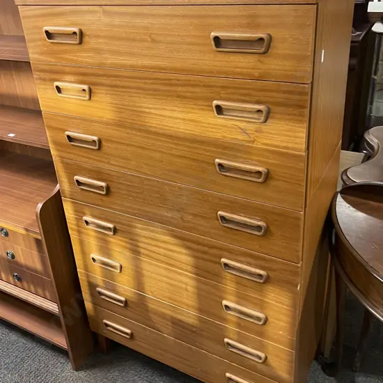 Mid Century Style Eight Drawer Chest of Drawers