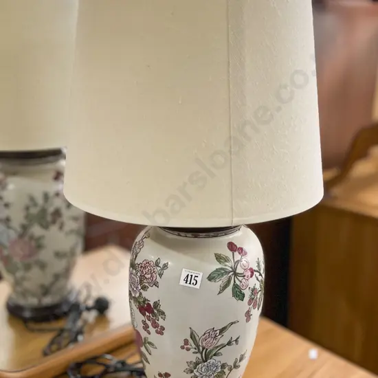 Floral Decorated Vase Form Lamp