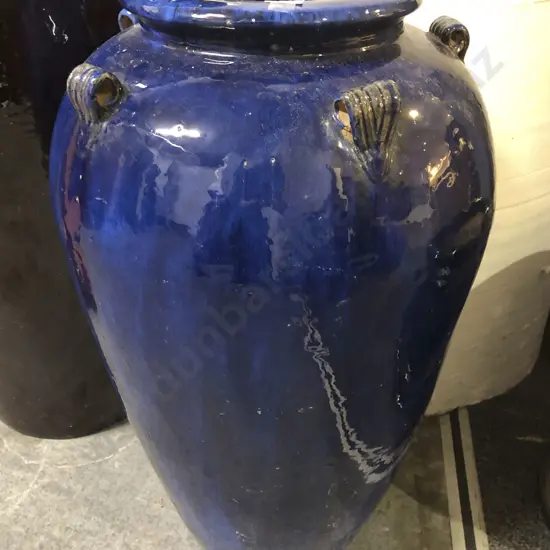 Blue Glazed Plant Pot
