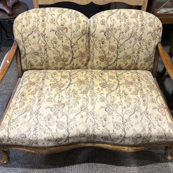 Low Embroidery Upholstered Two Seater Sofa