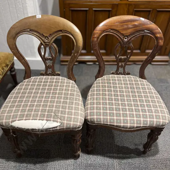 Pair of Mahogany Dining Chairs (Upholstery Faults)