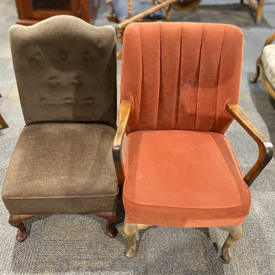 Upholstered Arm Chair With Button Back Nursing Chair
