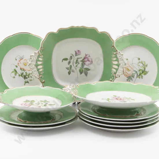 Victorian Hand Coloured Dessert Service