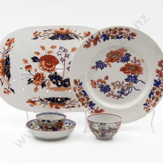 Mid C19th Drainer and Plate in the Imari Pattern