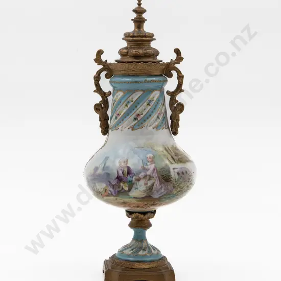 Late C19th Sevres Pattern Garniture Urn