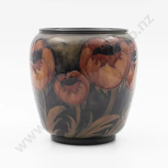 C1920s William Moorcroft Large Poppies Ochre Vase