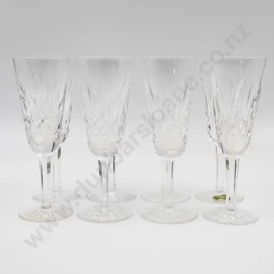 Waterford Crystal Eight Champagne Flutes in Lismore Pattern