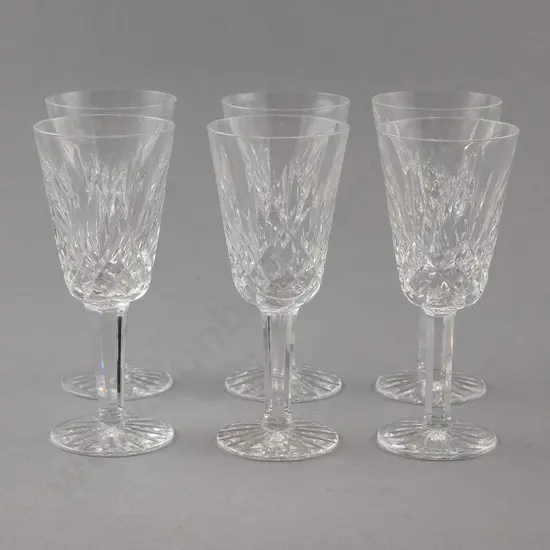 Waterford Crystal Six Sherry Glasses in Lismore Pattern