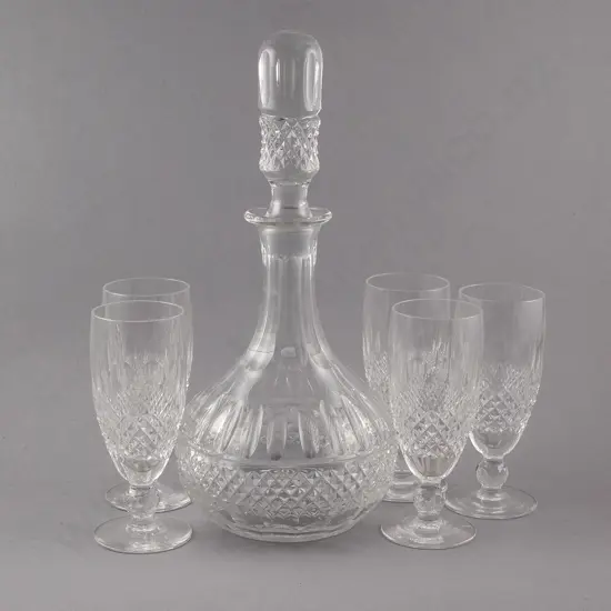 Waterford Crystal Five Champagne Flutes in Colleen Pattern