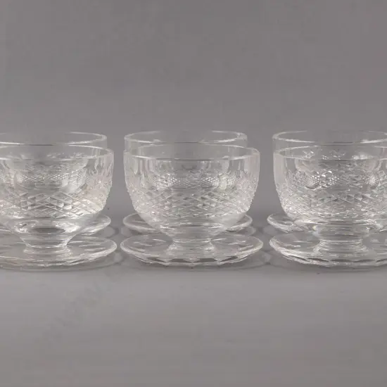 Waterford Crystal Six Dessert/Grapefruit Bowls in Colleen Pattern