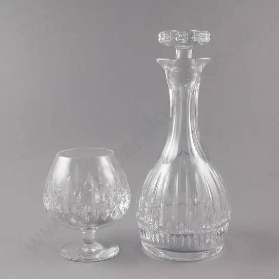 Atlantis Crystal of Portugal Spirit Decanter and Matching Single Brandy Balloon