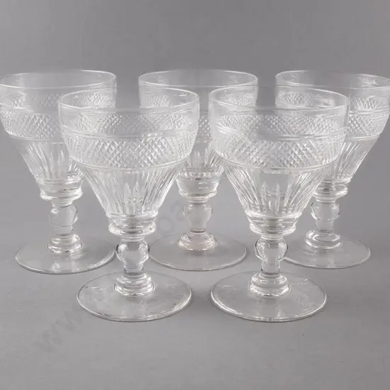 Early C20th Crystal Five Goblets