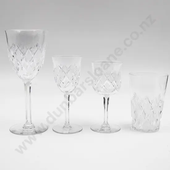 Mid C20th Crystal Part Suite of Glasses