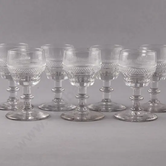 Seven Victorian Port Glasses
