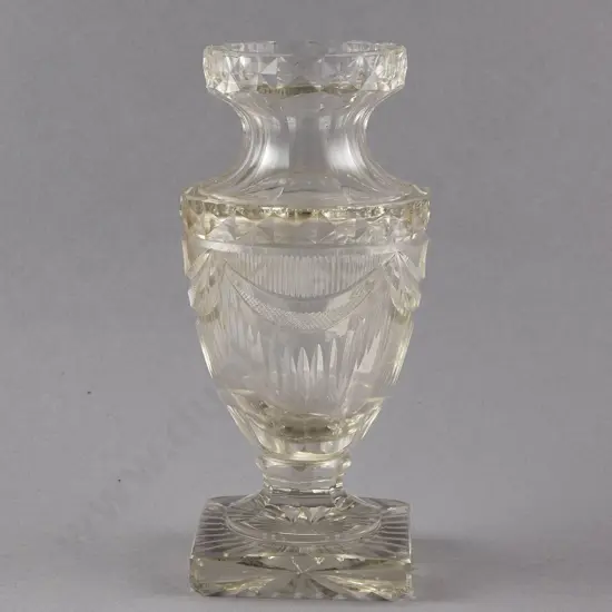 C19th Possible Irish Heavy Glass Vase