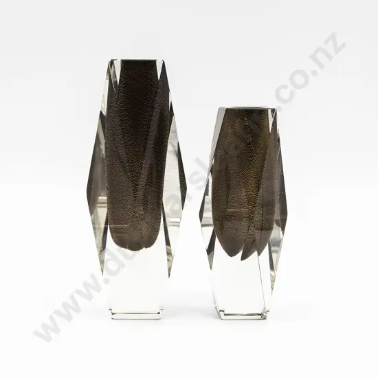 Graduated Two Murano Mandruzzato Glass Vases