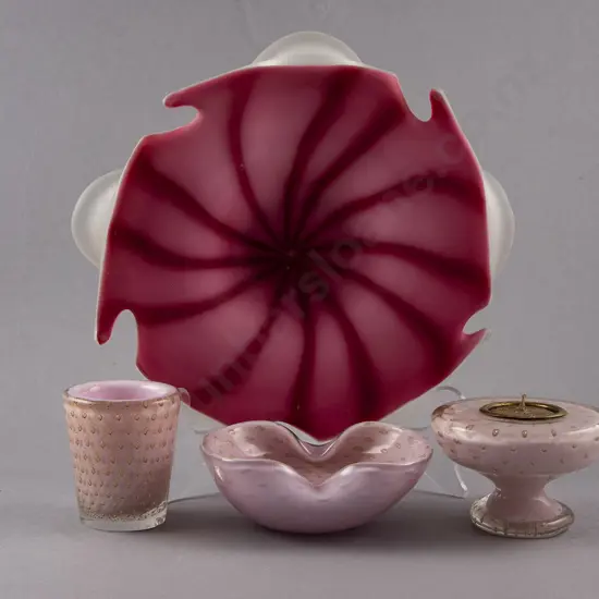 Murano Barbini Dish with Tumber and Candle Holder