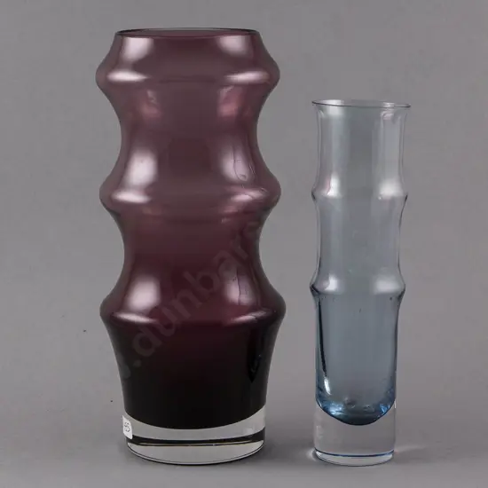 Two Mid C20th Ogee Cylindrical Vases