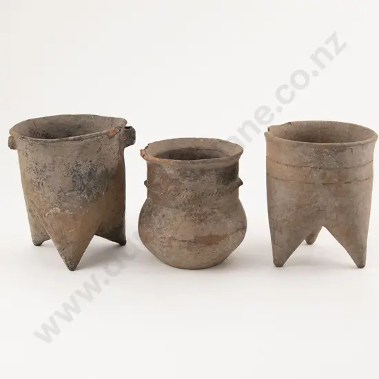 3 Pre Columbian Terracotta Pots