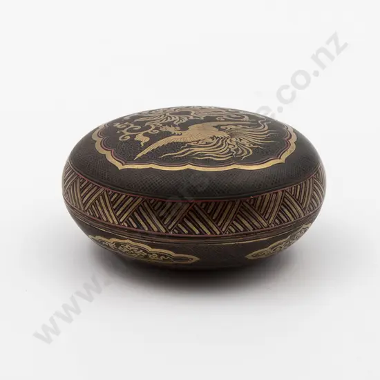Japanese Meiji Period Satsuma Kogo (Incense Box) And Cover