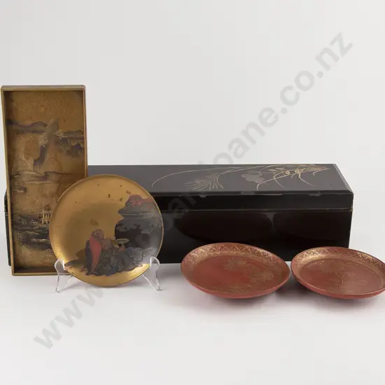 Japanese Black Lacquer Glove Box