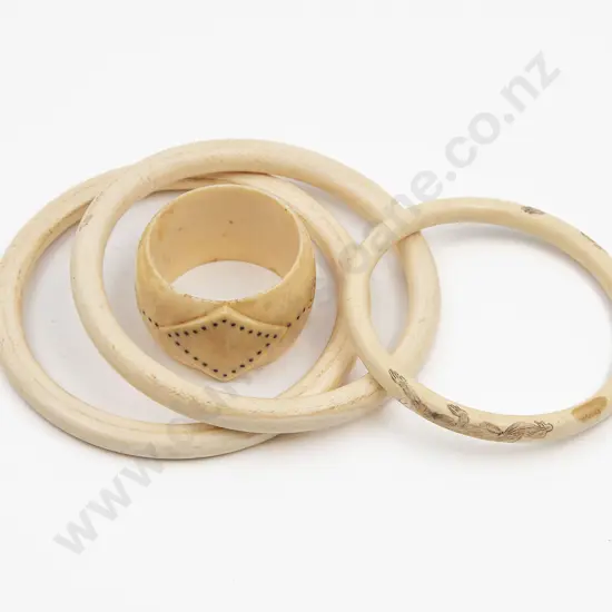 Three Antique Ivory Slave Bangles