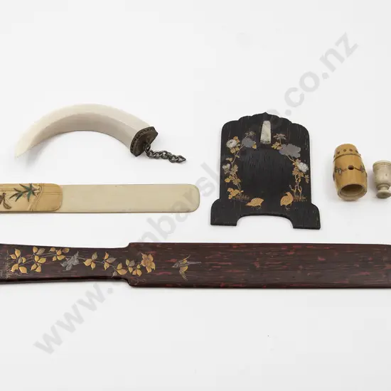 Four Various Japanese Shibayama Items