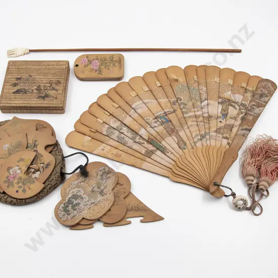 Small Group Of Japanese Decorative Wooden Items