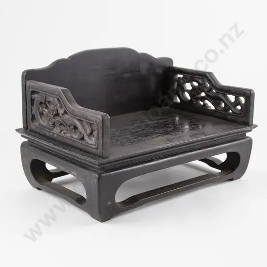 Miniature Chinese Ebonized Hardwood Settee