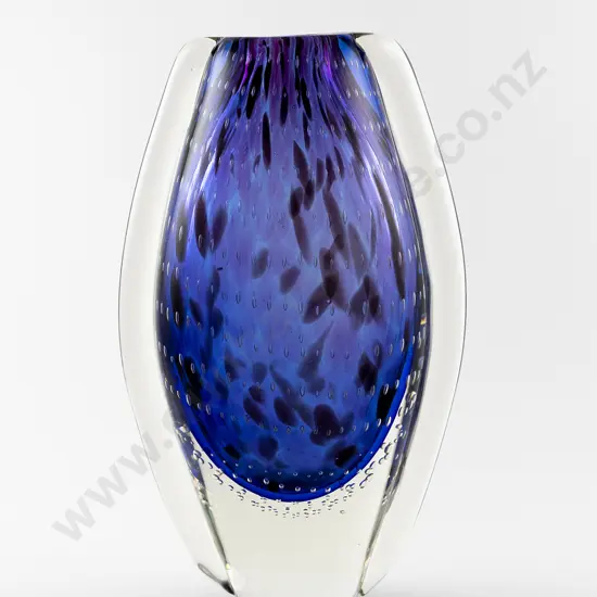 Murano Purple Vase with Clear Glass Casing