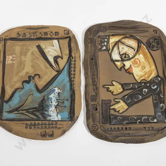 Two 1960s Scandinavian Ceramic Wall Plaques