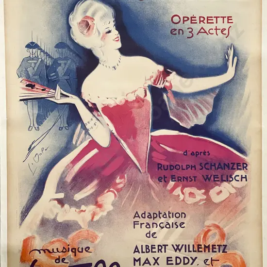 Vintage Parisan Poster 'Madame De Pompadour'1933
