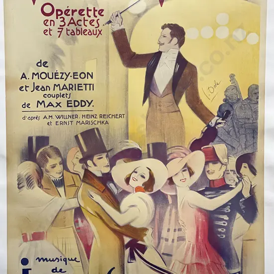 Vintage Parisan Poster 'Valses de Vienne' c.1934