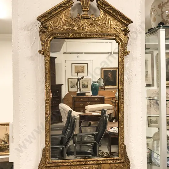 C19th French Gilt Wood Pier Glass