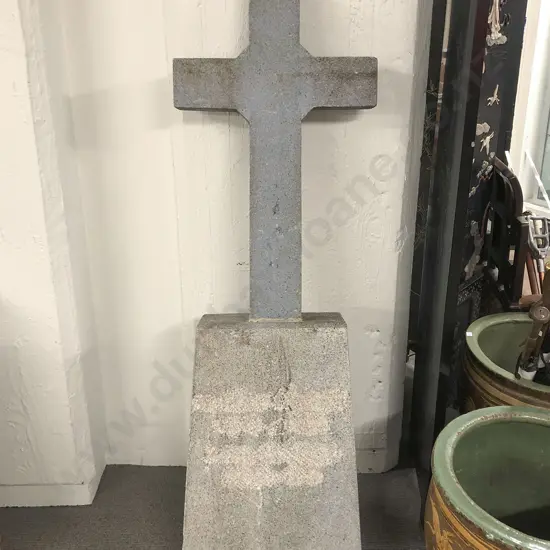 Stone Crucifix on Tapering Base