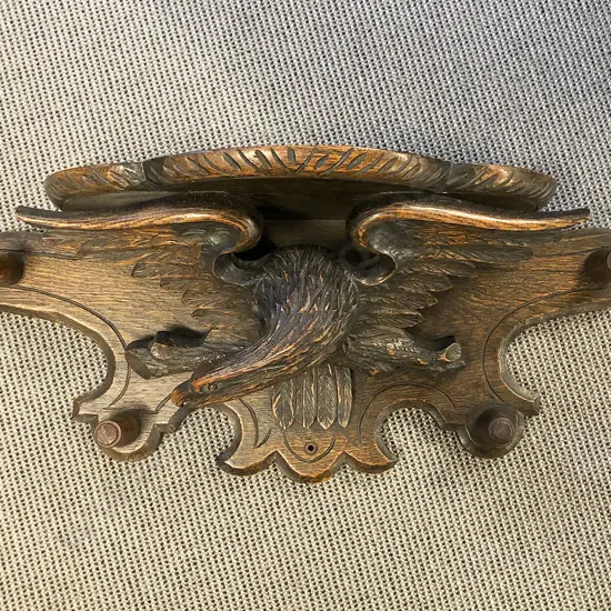 Late Vict Oak Eagle Hanging Coat Rack