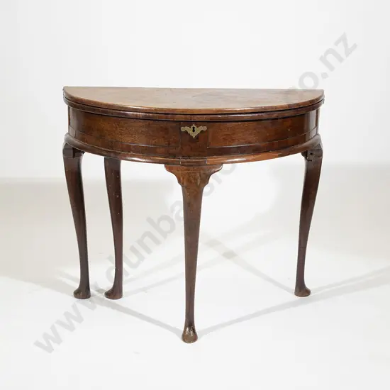 Geo II  Mahogany D Shaped Foldover Supper Table