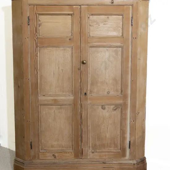 Vict Stripped Pine Corner Cabinet