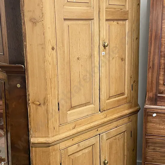 C19th Pine Floor Standing Corner Cupboard