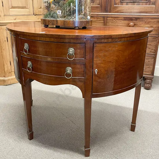 An Attractive Regency Mahogany Bow Front Sideboard