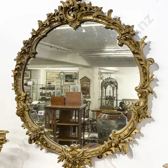C19th Gilt Framed Circular Wall Mirror