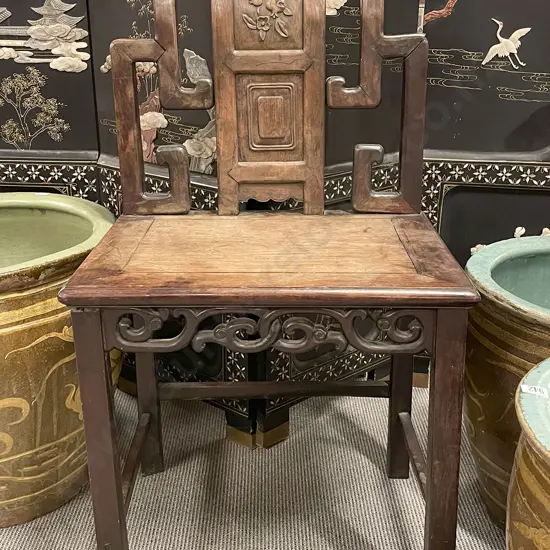 Late C19th Chinese Padoukwood Side Chair