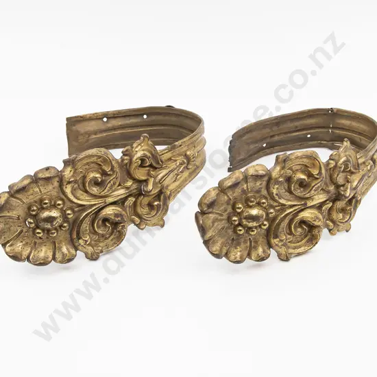 Pair Of Art Nouveau Gilt Metal Curtain Tie Backs