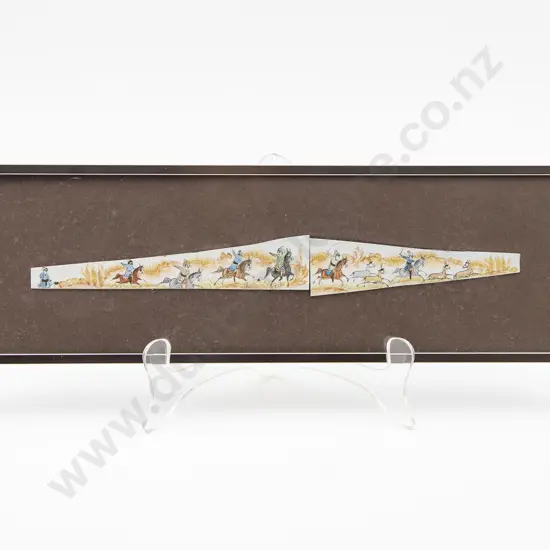 Moghul School - Framed Shaped Painted Ivory Panel