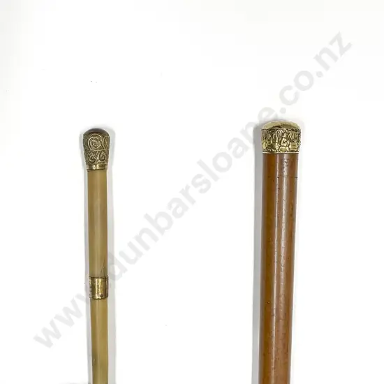 C19th (15ct) Gold Capped Malacca Walking Cane